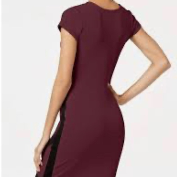 Almost Famous Women's Striped Ruched Cocktail Dress Purple Size X-Small NWT - Picture 4 of 6